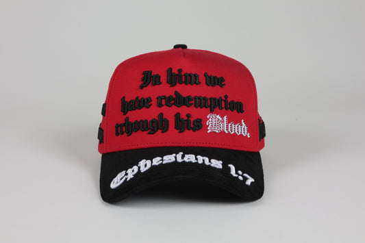 Efesios 1:7 · Red/Black (Rojo con Negro Tela/Gamuza)