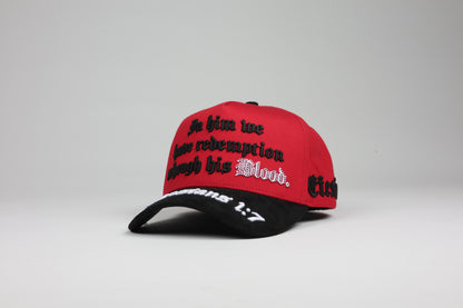 Efesios 1:7 · Red/Black (Rojo con Negro Tela/Gamuza)