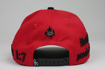 Efesios 1:7 · Red/Black (Rojo con Negro Tela/Gamuza)