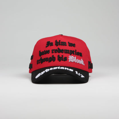 Efesios 1:7 · Red/Black (Rojo con Negro Tela/Gamuza)