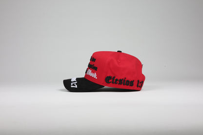 Efesios 1:7 · Red/Black (Rojo con Negro Tela/Gamuza)