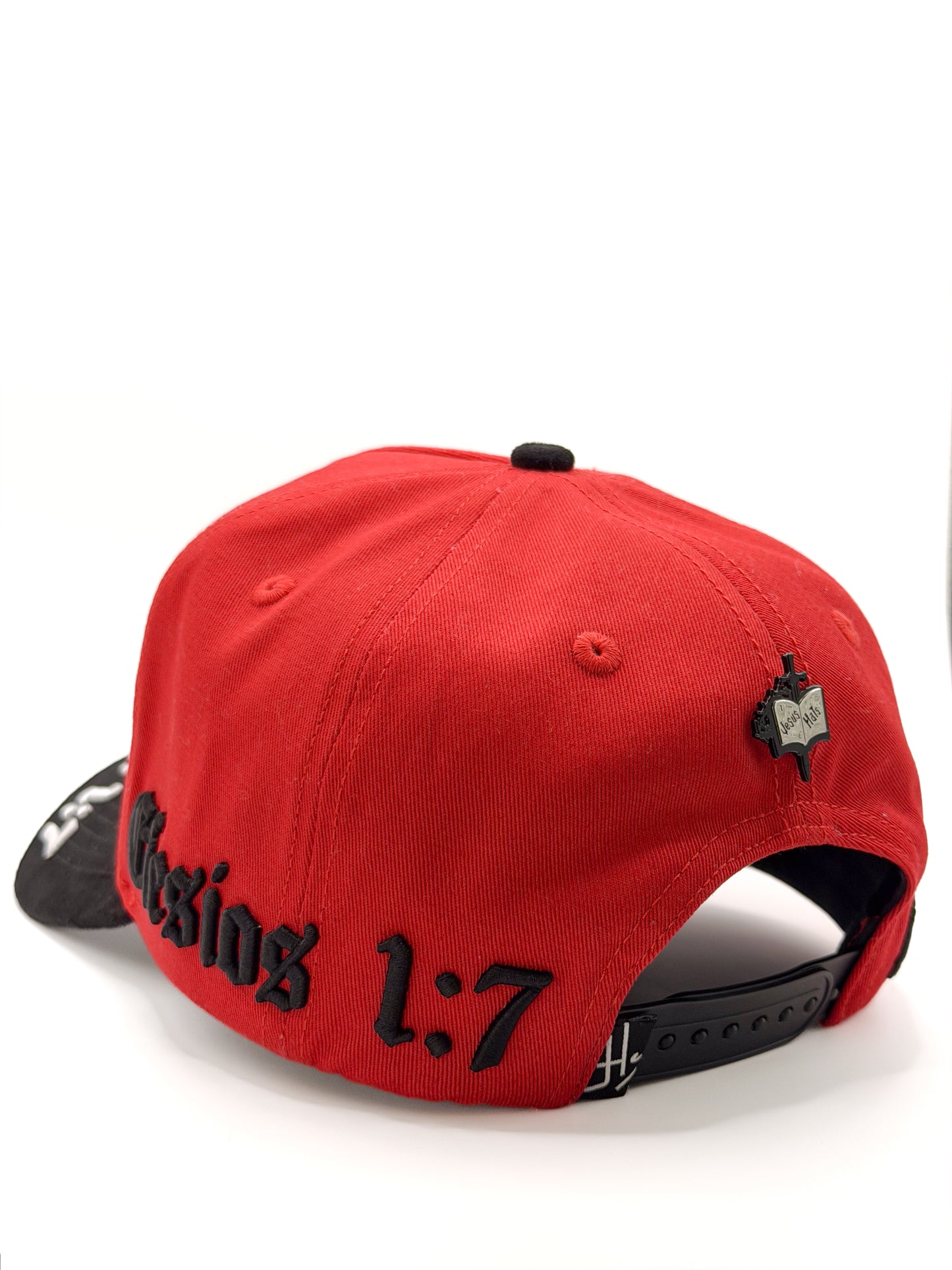 Efesios 1:7 · Red/Black (Rojo con Negro)