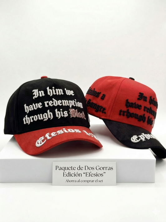 Paquete 2 Modelos de Efesios1:7 Rojo/Negro Negro/Rojo
